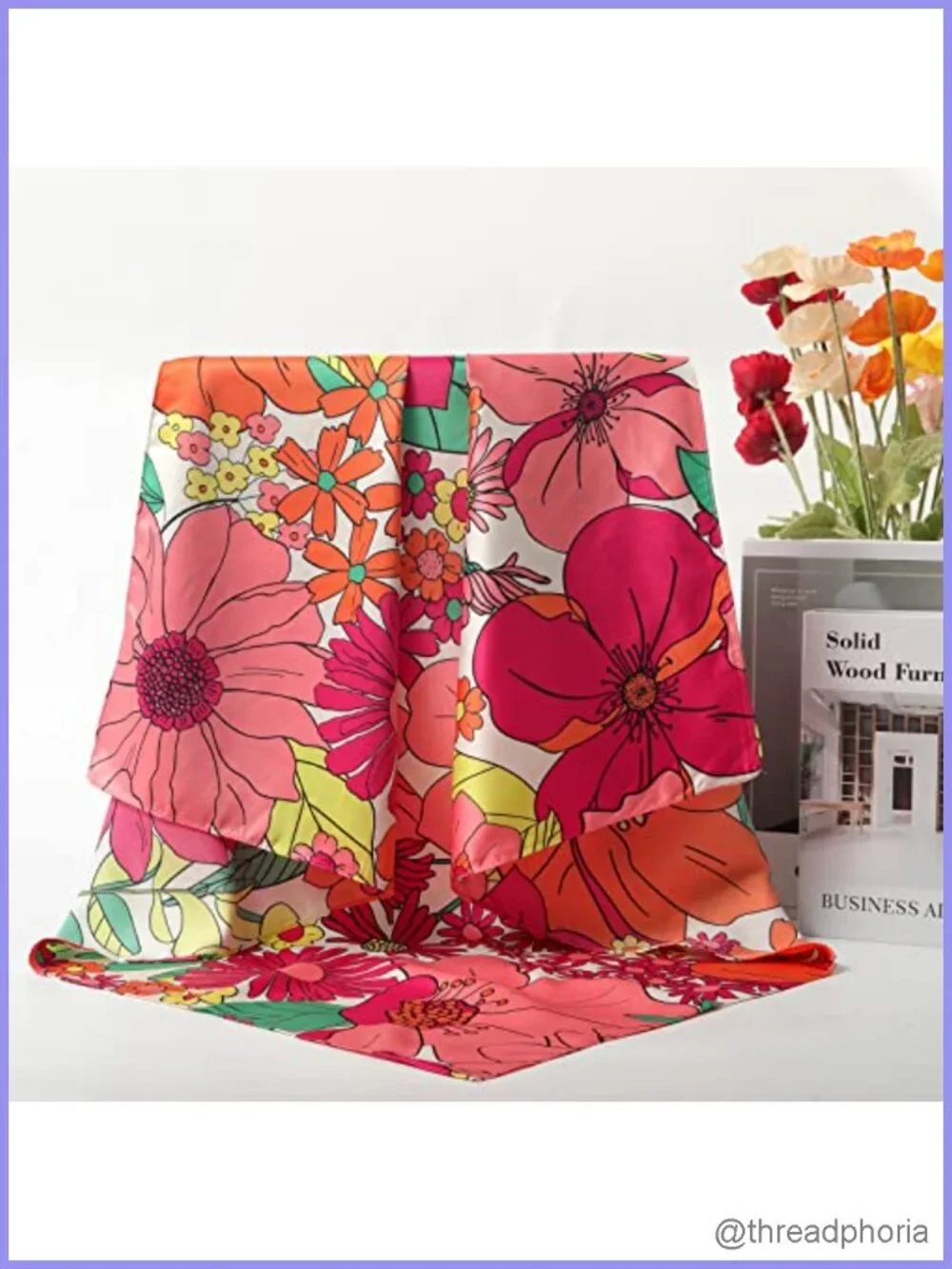 Large 35in Satin Silk-Feeling Head Scarf Bandana Sleep Wrap